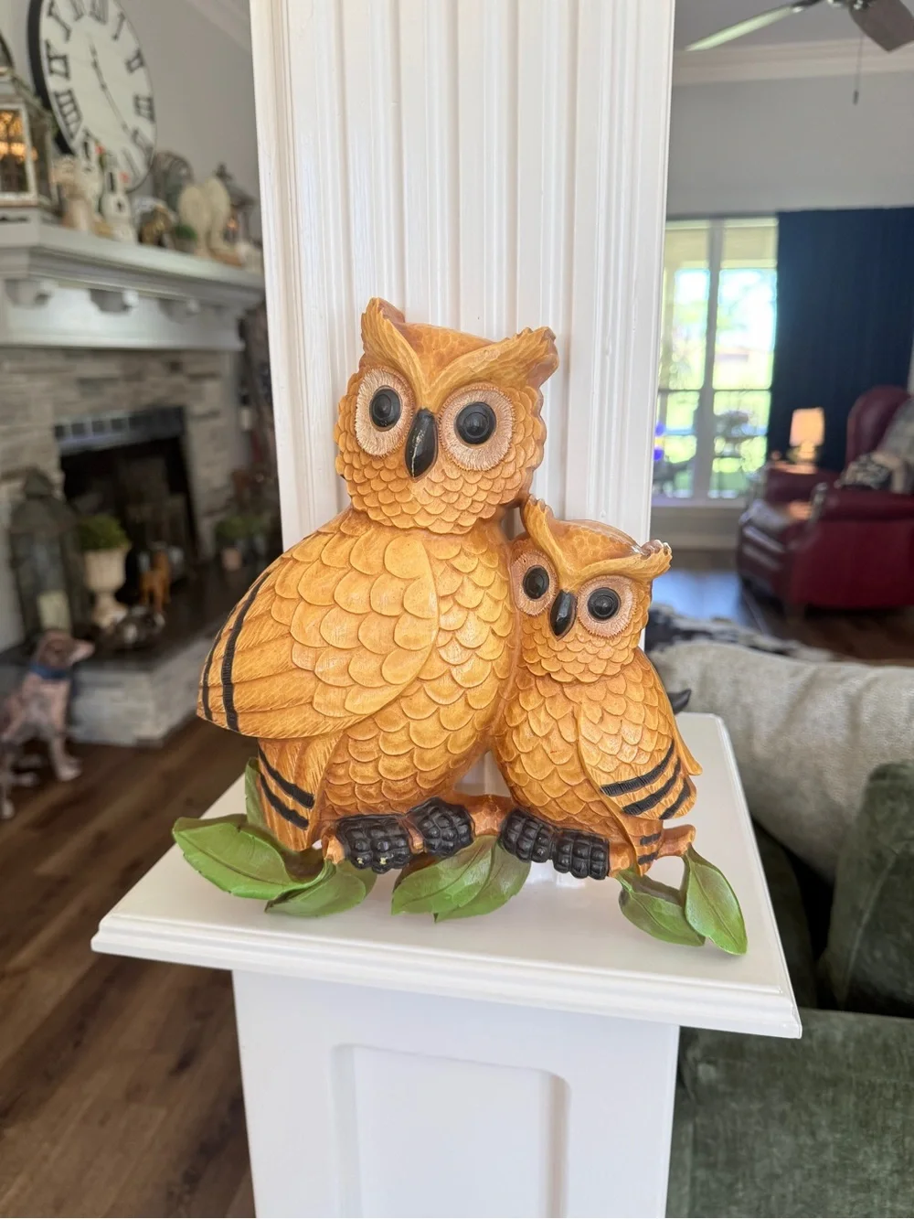 Vintage 1970s HOMCO Owl Wall Plaque • Mid‑Century Modern • Honey Brown